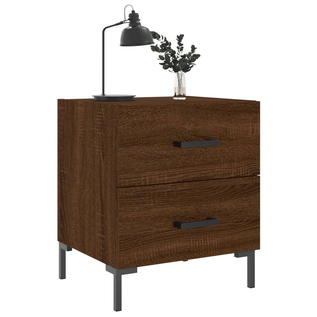 Mesa de cabeceira 2 pcs derivados de madeira carvalho castanho