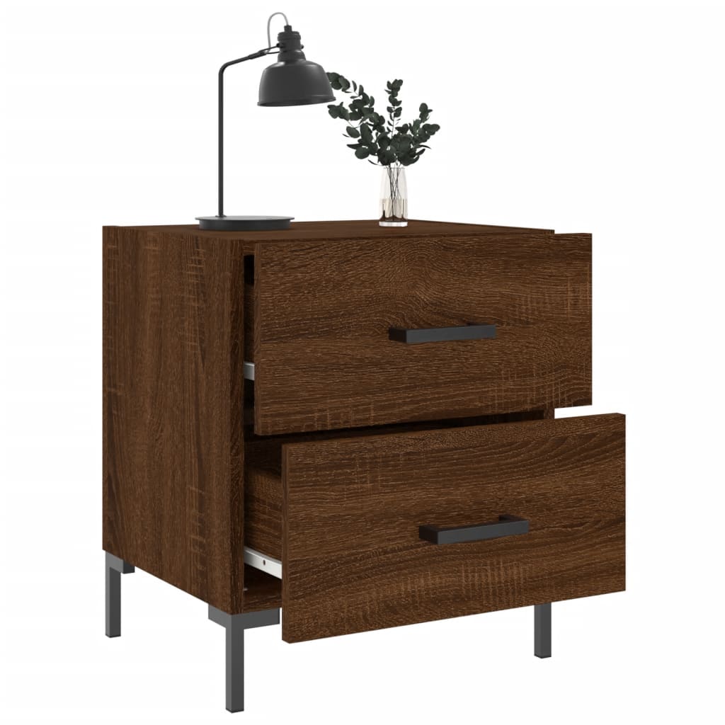 Mesa de cabeceira 2 pcs derivados de madeira carvalho castanho