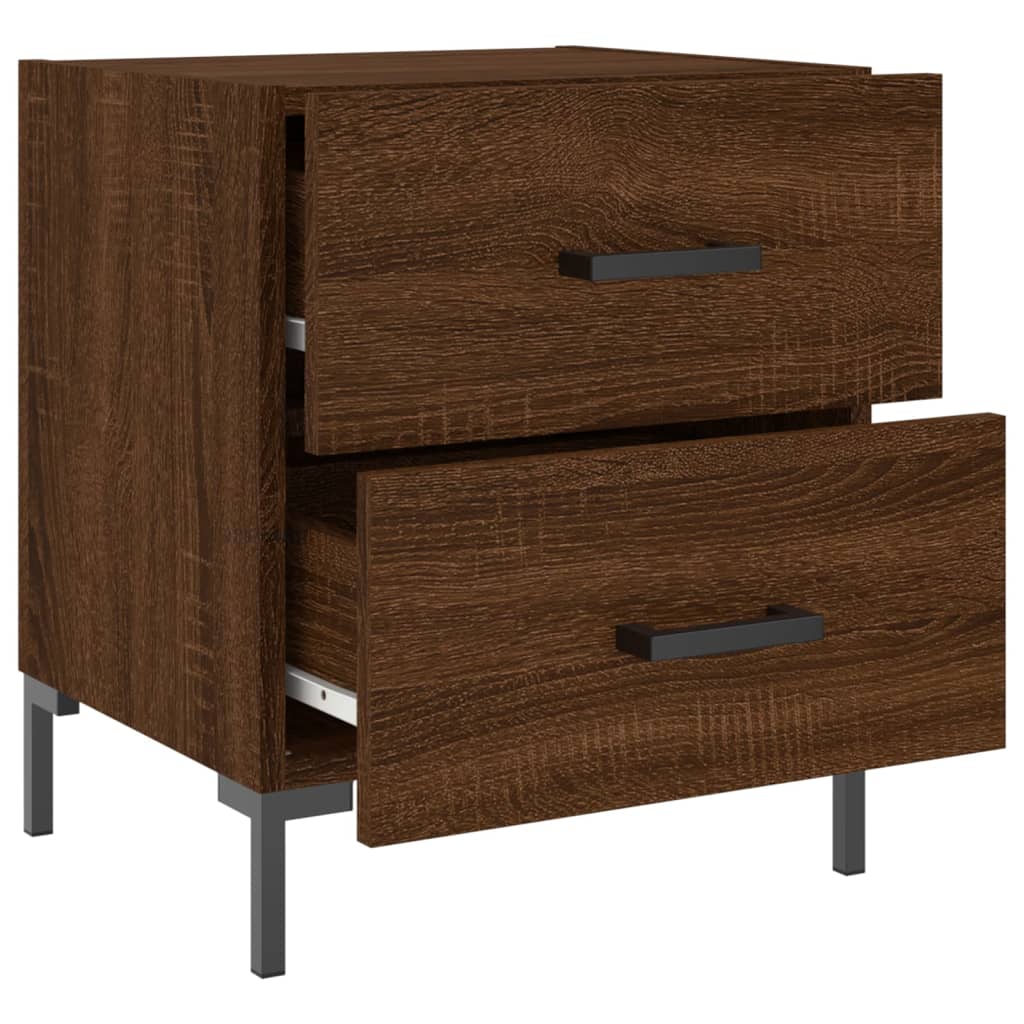 Mesa de cabeceira 2 pcs derivados de madeira carvalho castanho
