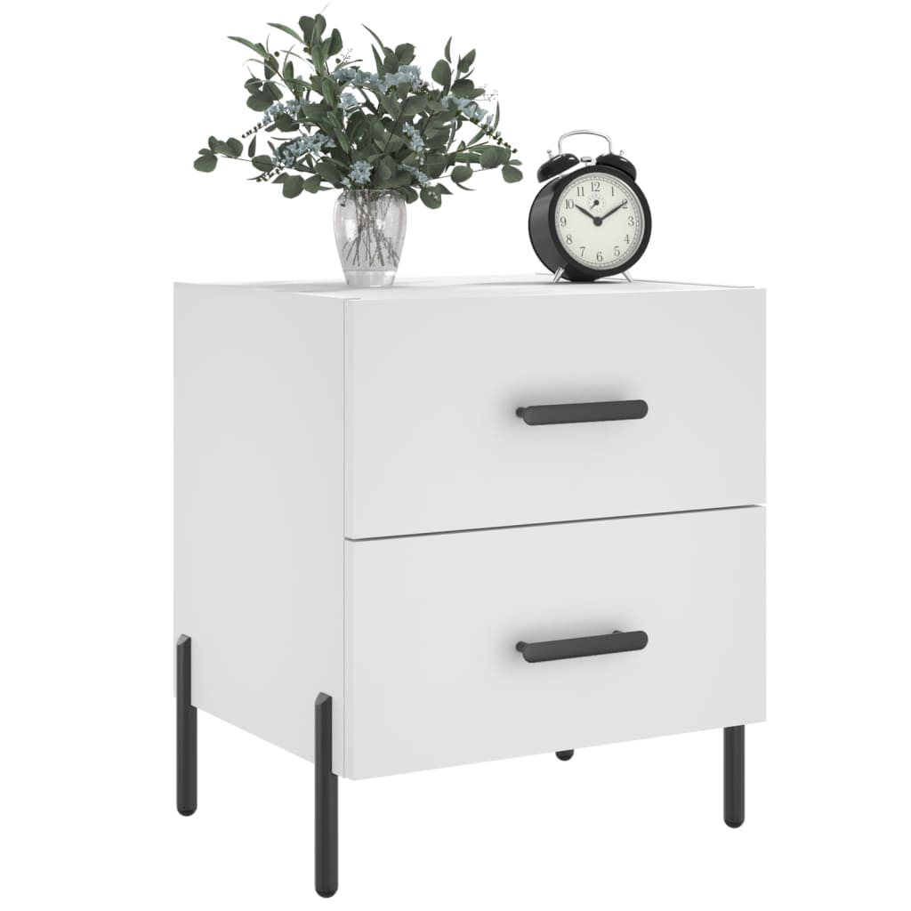 Mesas de cabeceira 2 pcs 40x35x47,5 cm deriv. de madeira branco