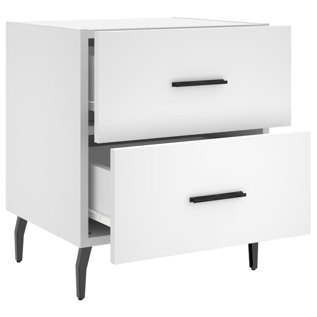 Mesas de cabeceira 2 pcs 40x35x47,5 cm deriv. de madeira branco