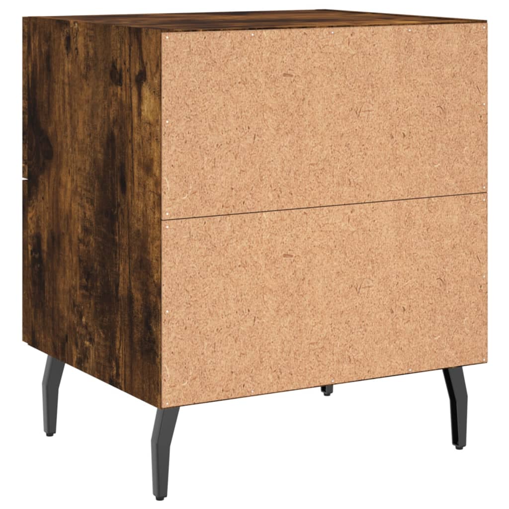 Mesa de cabeceira 2 pcs derivados de madeira carvalho fumado
