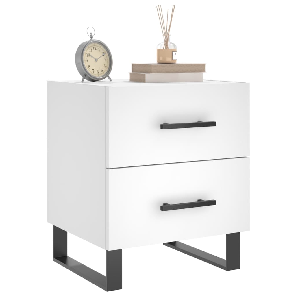 Mesas de cabeceira 2 pcs 40x35x47,5 cm deriv. de madeira branco