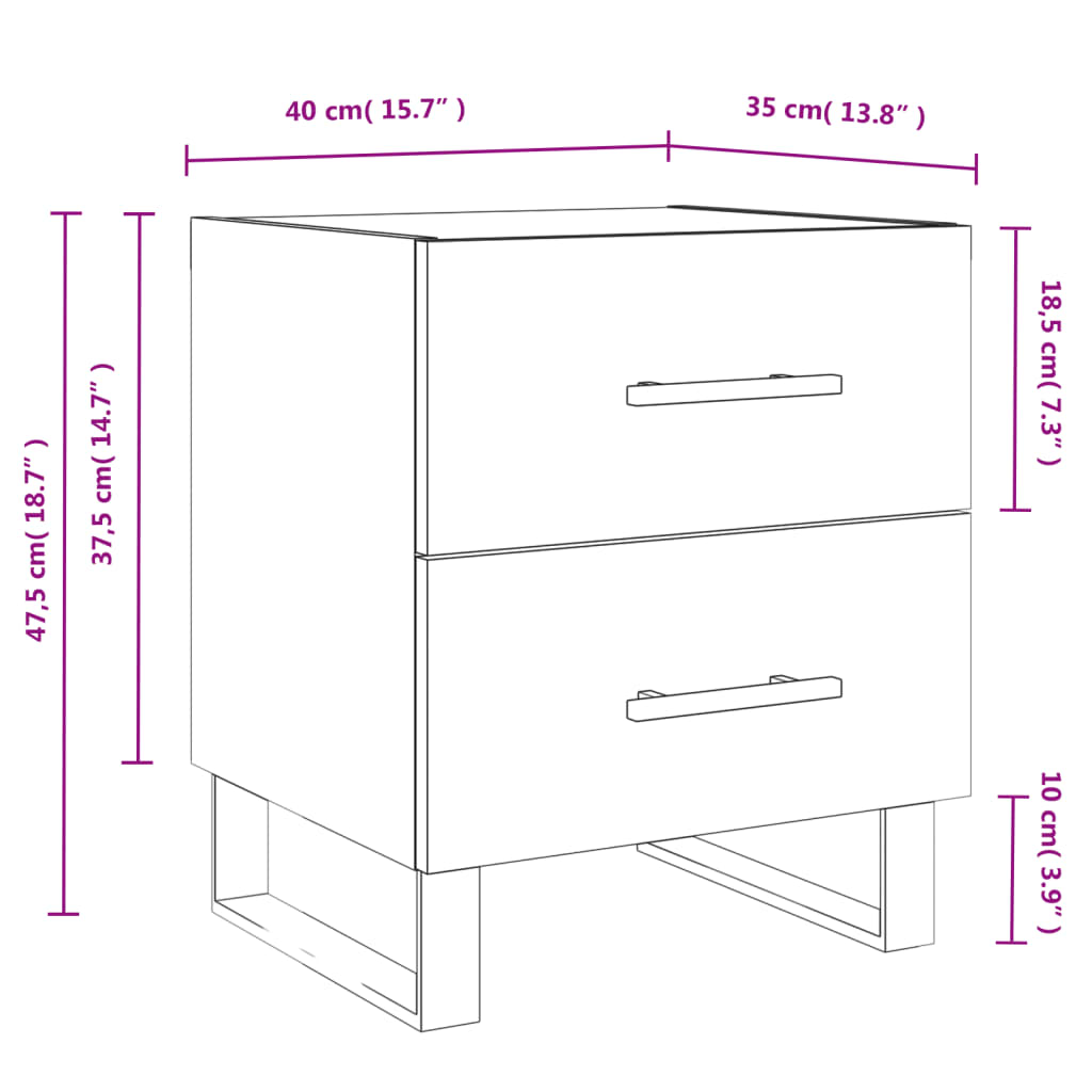 Mesa de cabeceira derivados de madeira cinza cimento
