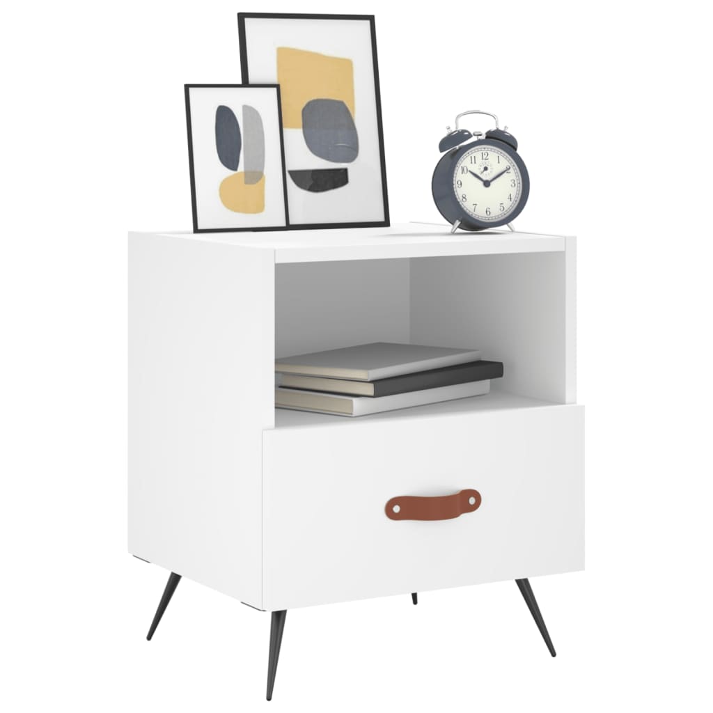 Mesas de cabeceira 2 pcs 40x35x47,5 cm deriv. de madeira branco