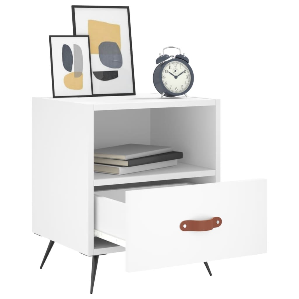 Mesas de cabeceira 2 pcs 40x35x47,5 cm deriv. de madeira branco