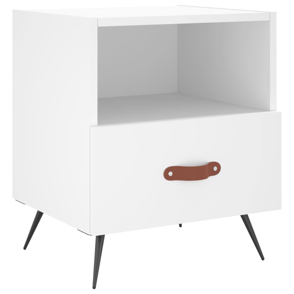 Mesas de cabeceira 2 pcs 40x35x47,5 cm deriv. de madeira branco