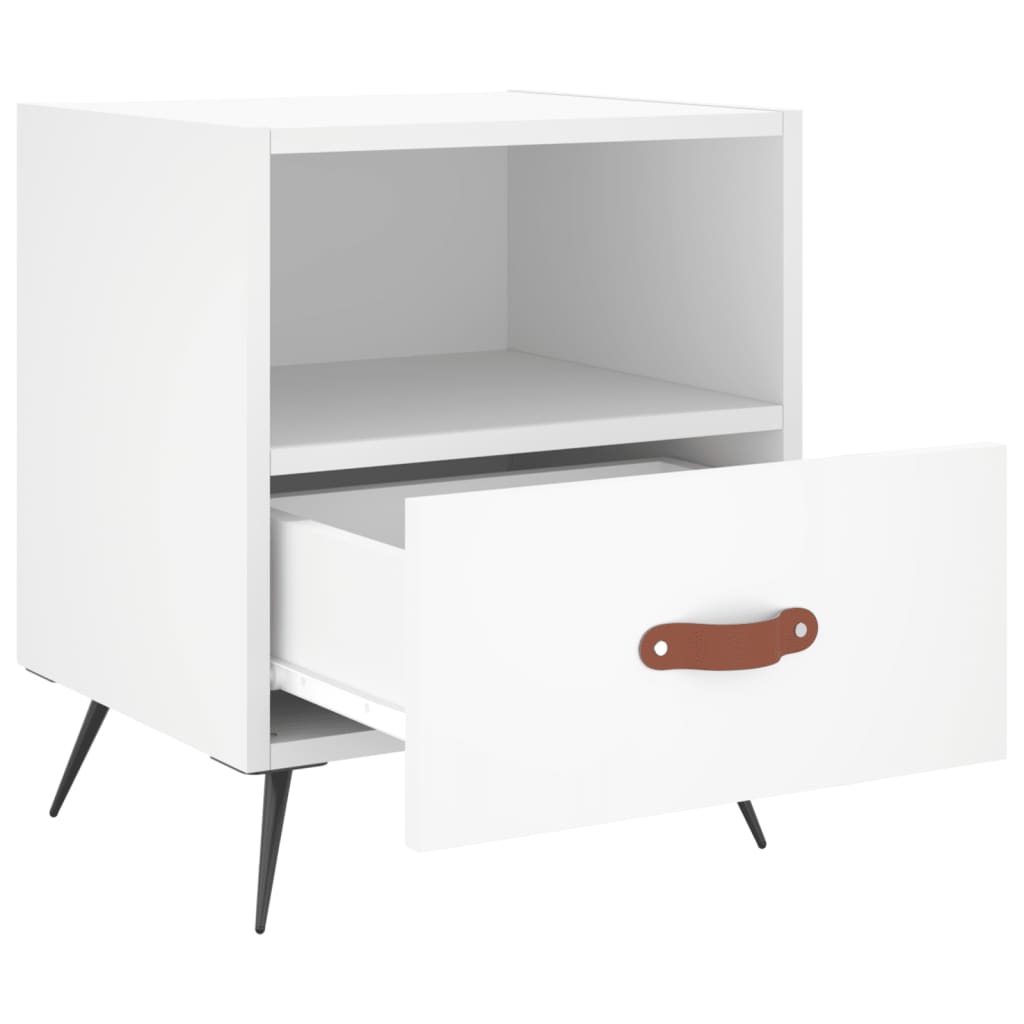 Mesas de cabeceira 2 pcs 40x35x47,5 cm deriv. de madeira branco