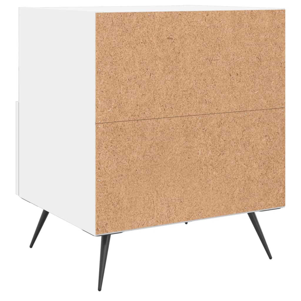 Mesas de cabeceira 2 pcs 40x35x47,5 cm deriv. de madeira branco