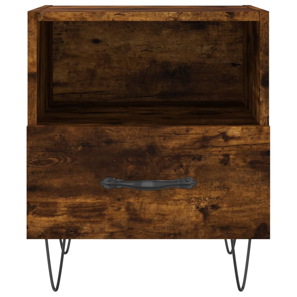 Mesa de cabeceira 2 pcs derivados de madeira carvalho fumado