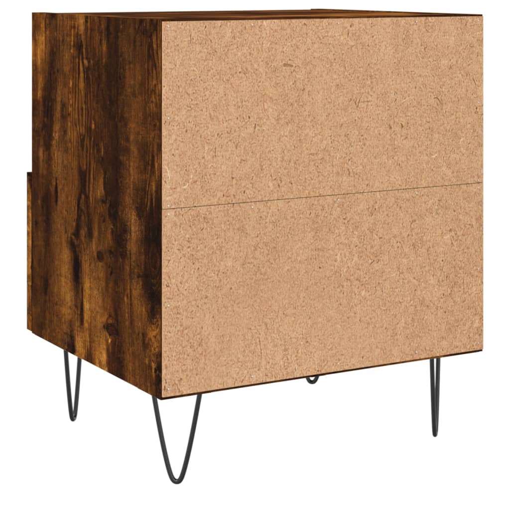 Mesa de cabeceira 2 pcs derivados de madeira carvalho fumado
