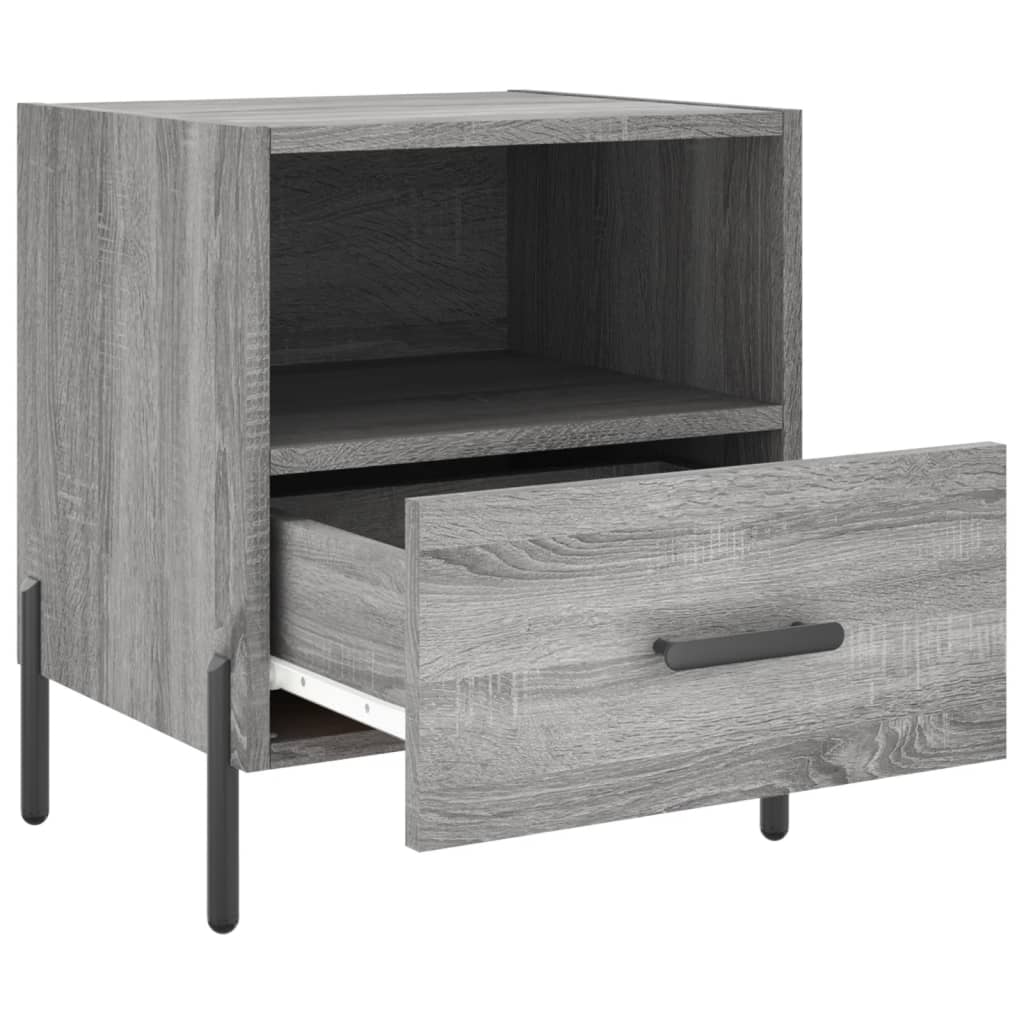 Mesas de cabeceira 2 pcs derivados de madeira sonoma cinza