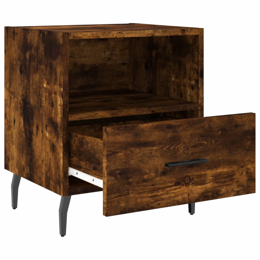 Mesa de cabeceira 2 pcs derivados de madeira carvalho fumado