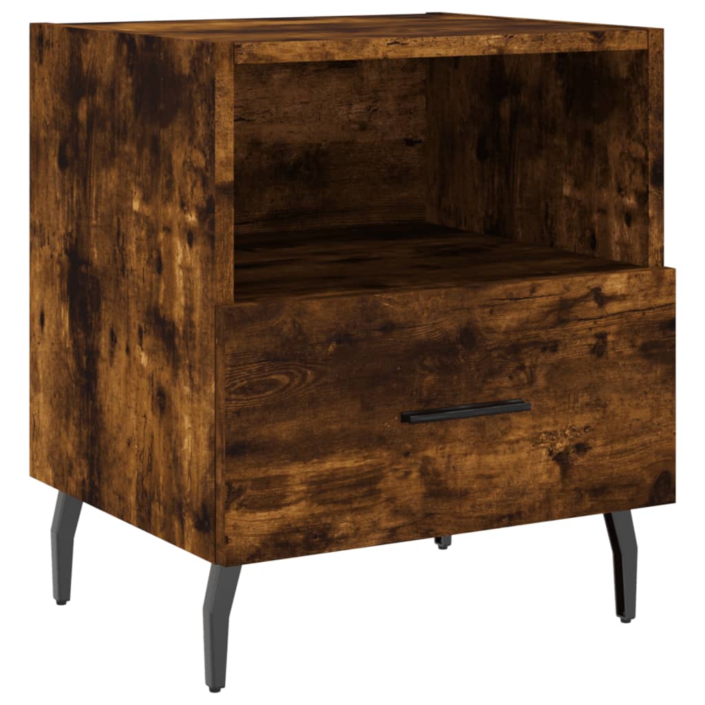 Mesa de cabeceira 2 pcs derivados de madeira carvalho fumado
