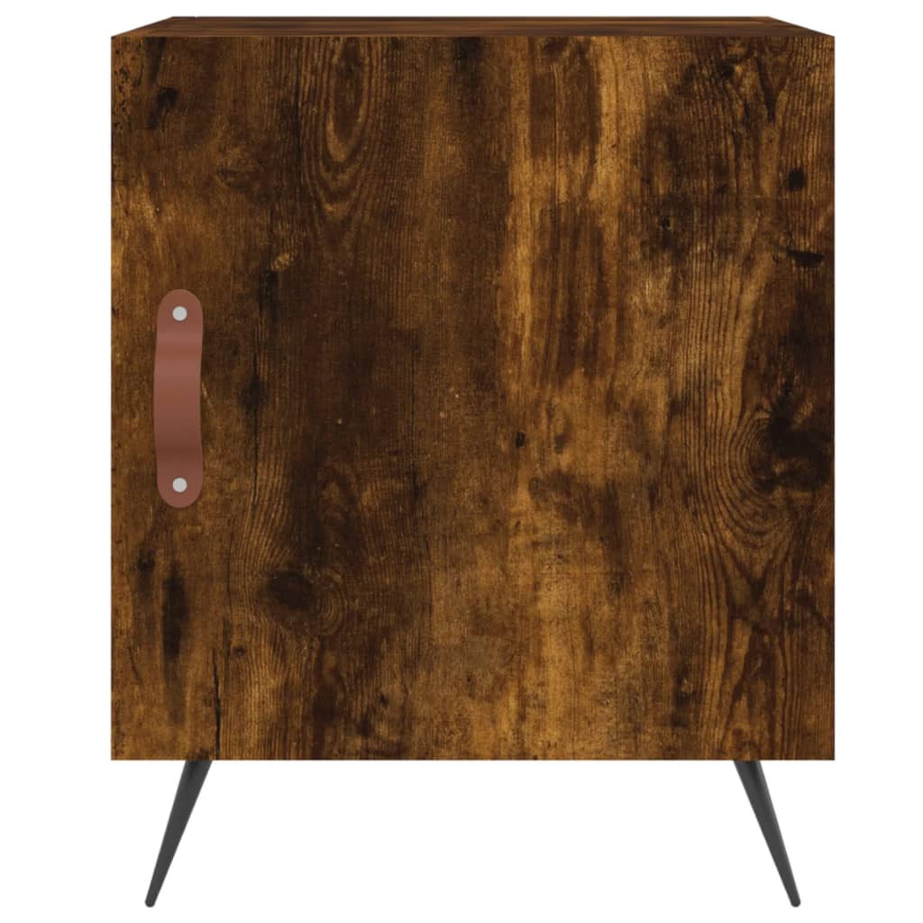 Mesa cabeceira 2pcs 40x40x50cm derivado madeira carvalho fumado