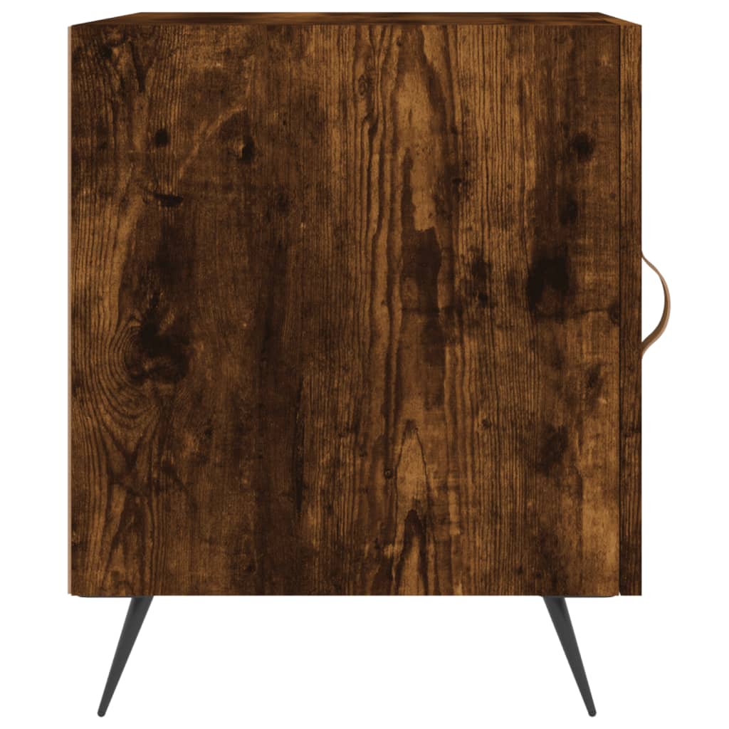 Mesa cabeceira 2pcs 40x40x50cm derivado madeira carvalho fumado