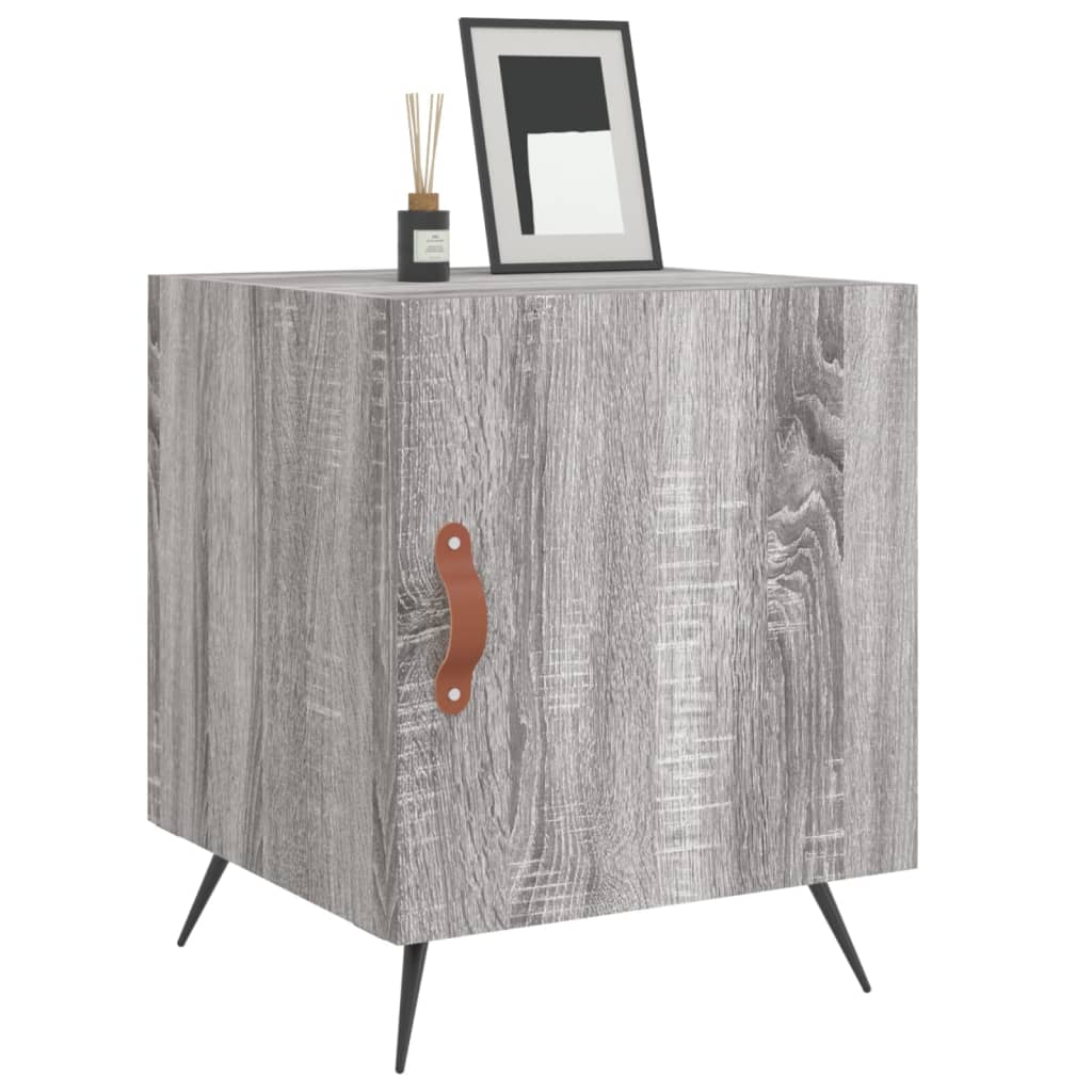 Mesa cabeceira 2pcs 40x40x50 cm madeira processada cinza sonoma