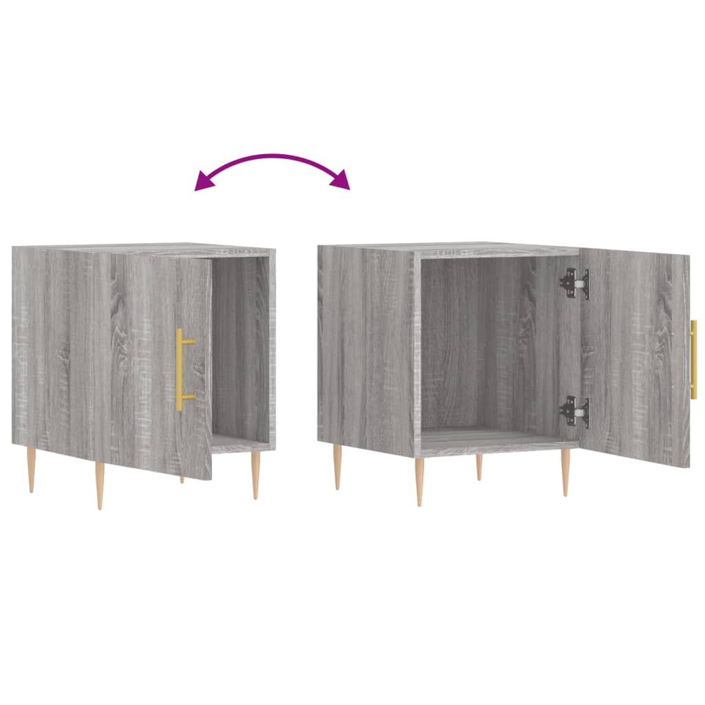 Mesa cabeceira 2pcs 40x40x50 cm madeira processada cinza sonoma