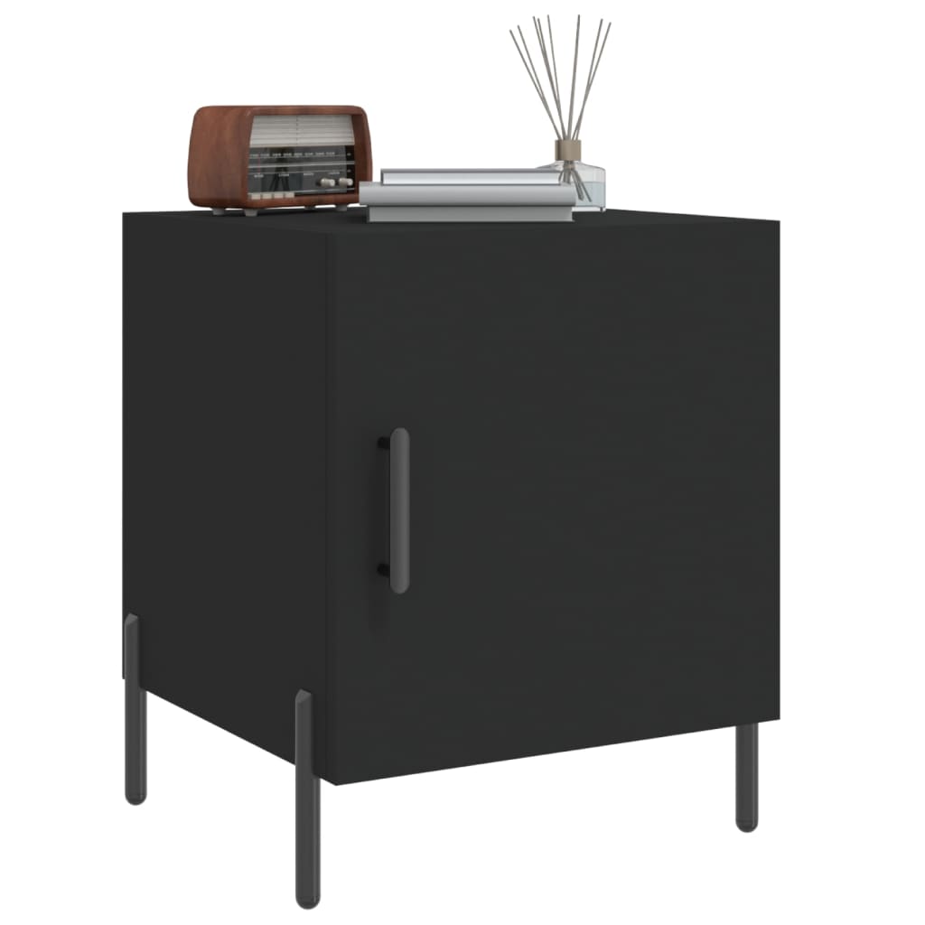 Mesa de cabeceira 2 pcs 40x40x50 cm derivados de madeira preto