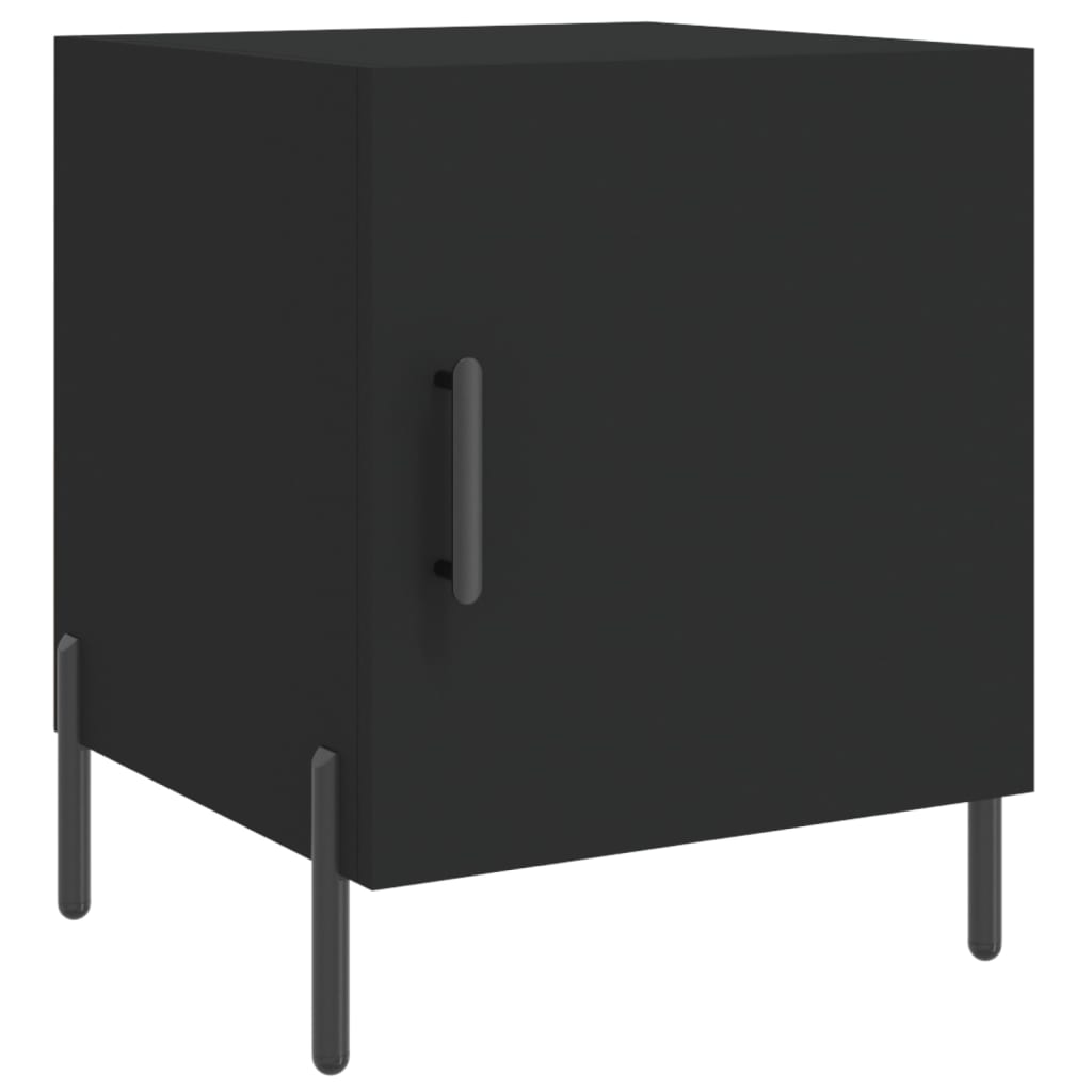 Mesa de cabeceira 2 pcs 40x40x50 cm derivados de madeira preto
