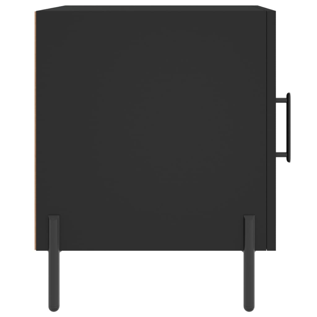 Mesa de cabeceira 2 pcs 40x40x50 cm derivados de madeira preto