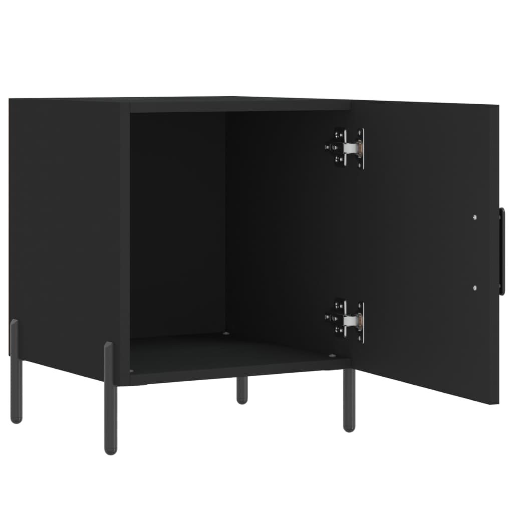 Mesa de cabeceira 2 pcs 40x40x50 cm derivados de madeira preto