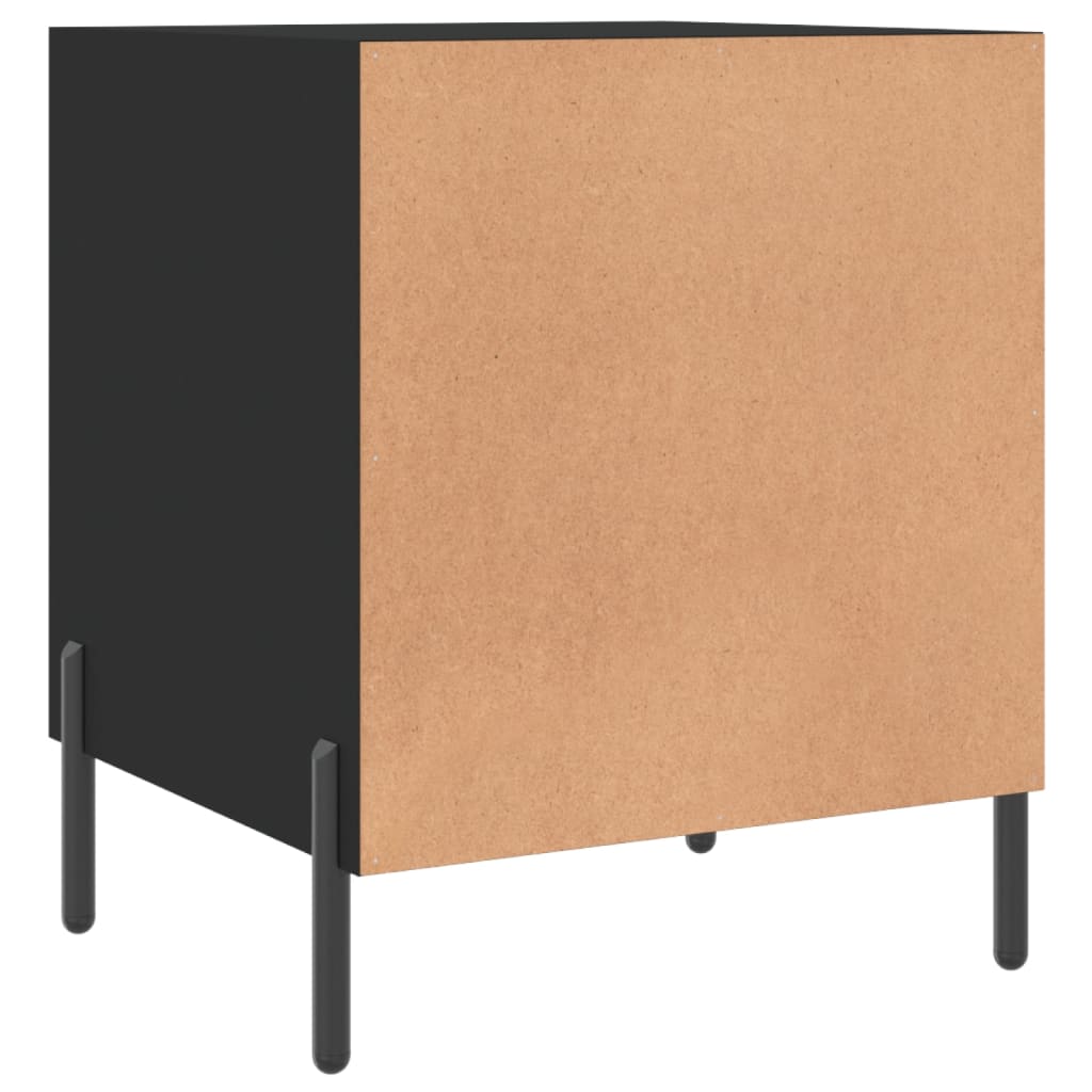 Mesa de cabeceira 2 pcs 40x40x50 cm derivados de madeira preto