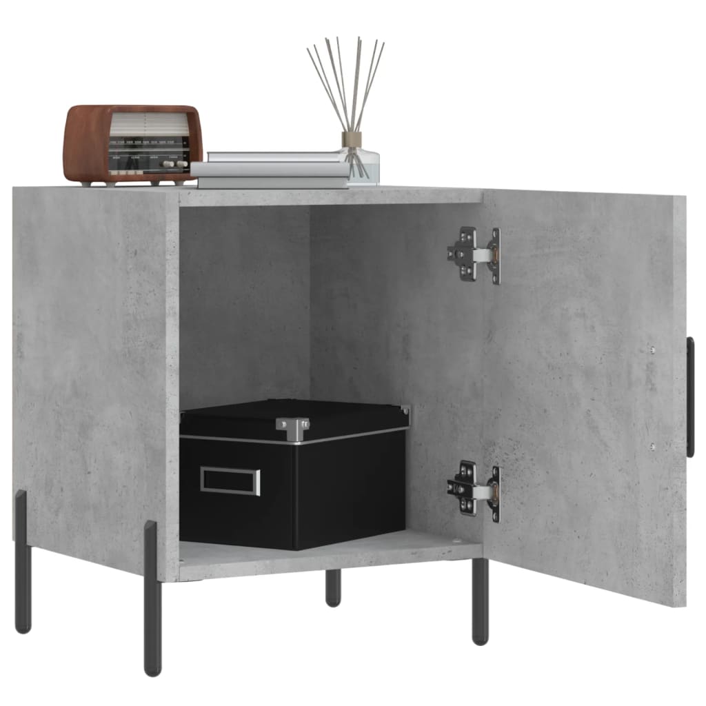 Mesa cabeceira 2pcs 40x40x50 cm derivados madeira cinza cimento