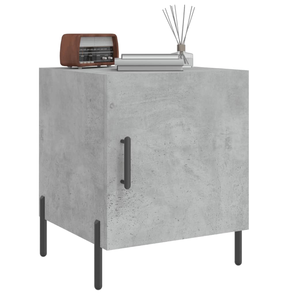 Mesa cabeceira 2pcs 40x40x50 cm derivados madeira cinza cimento