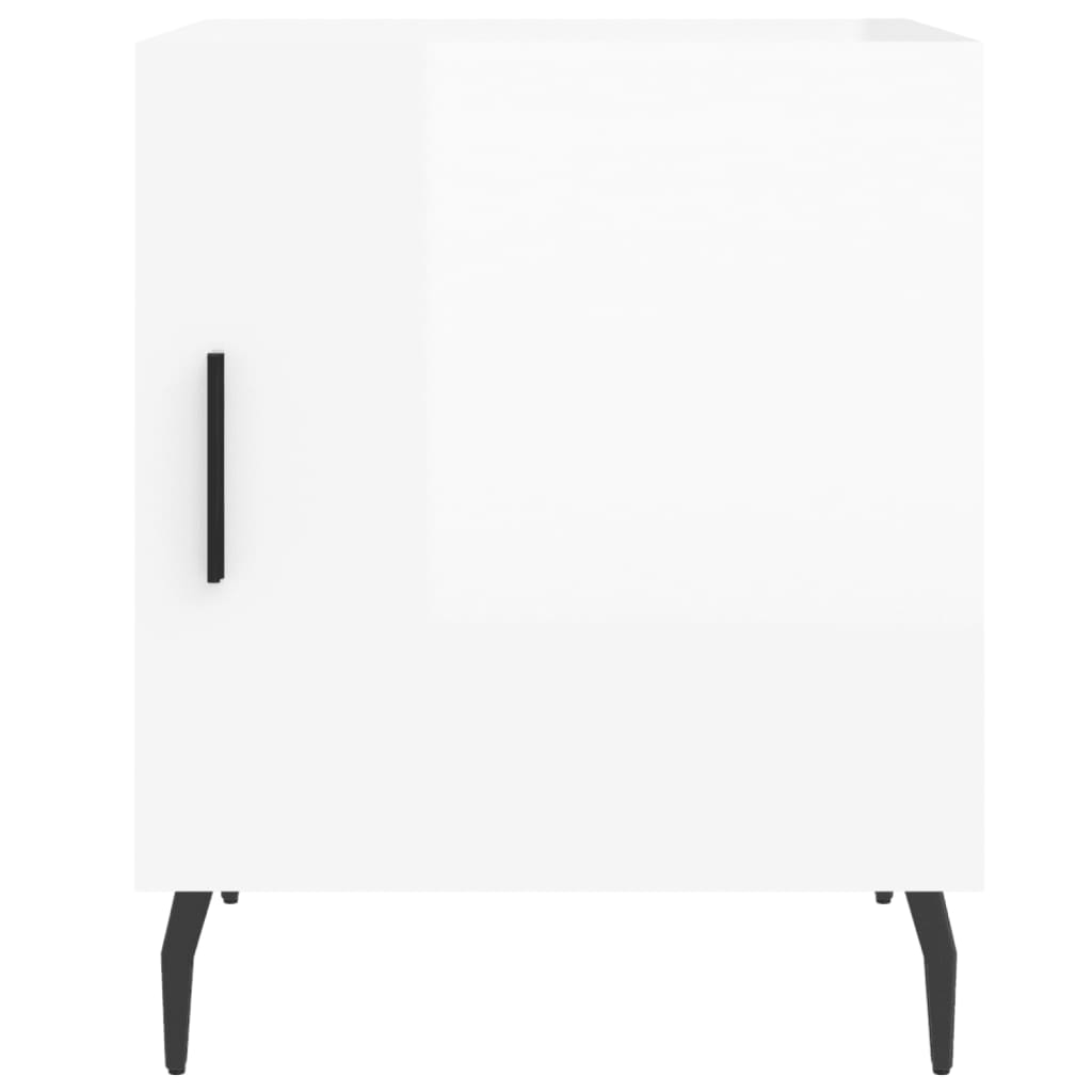 Mesa cabeceira 2pcs 40x40x50cm deriv. madeira branco brilhante