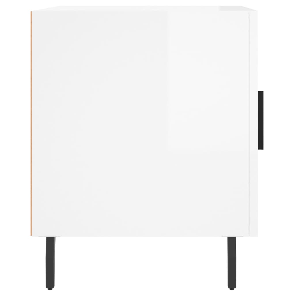 Mesa cabeceira 2pcs 40x40x50cm deriv. madeira branco brilhante