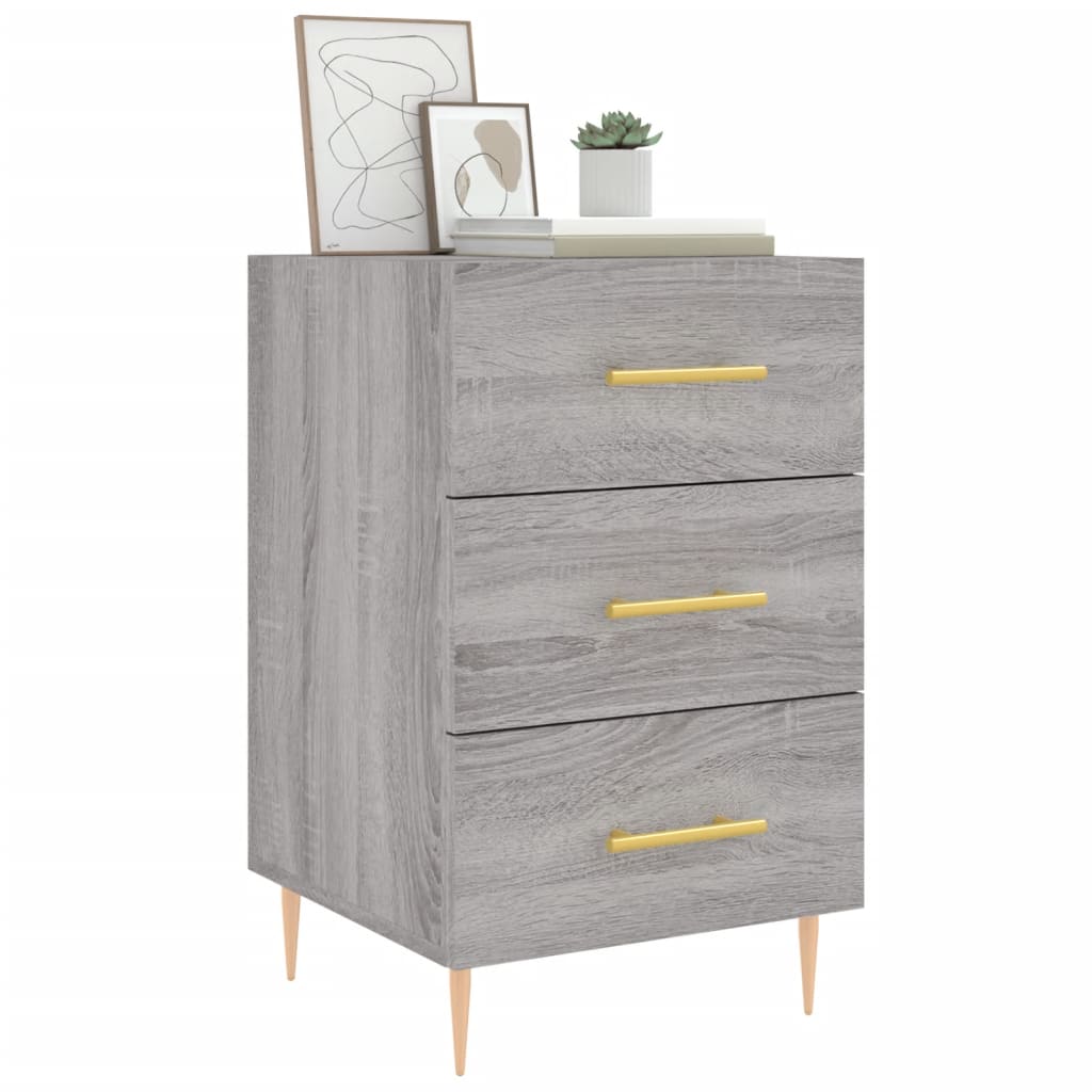 Mesa de cabeceira 40x40x66 cm derivados madeira cinzento sonoma
