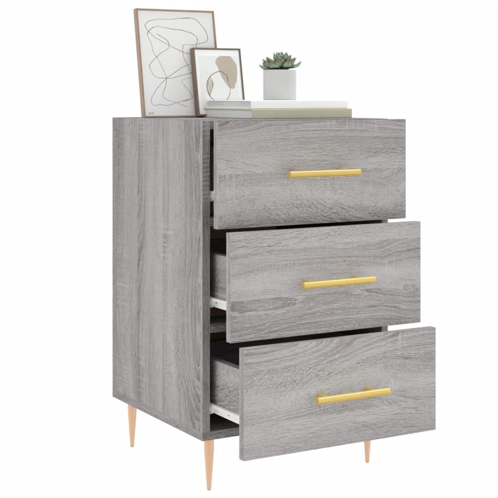 Mesa de cabeceira 40x40x66 cm derivados madeira cinzento sonoma