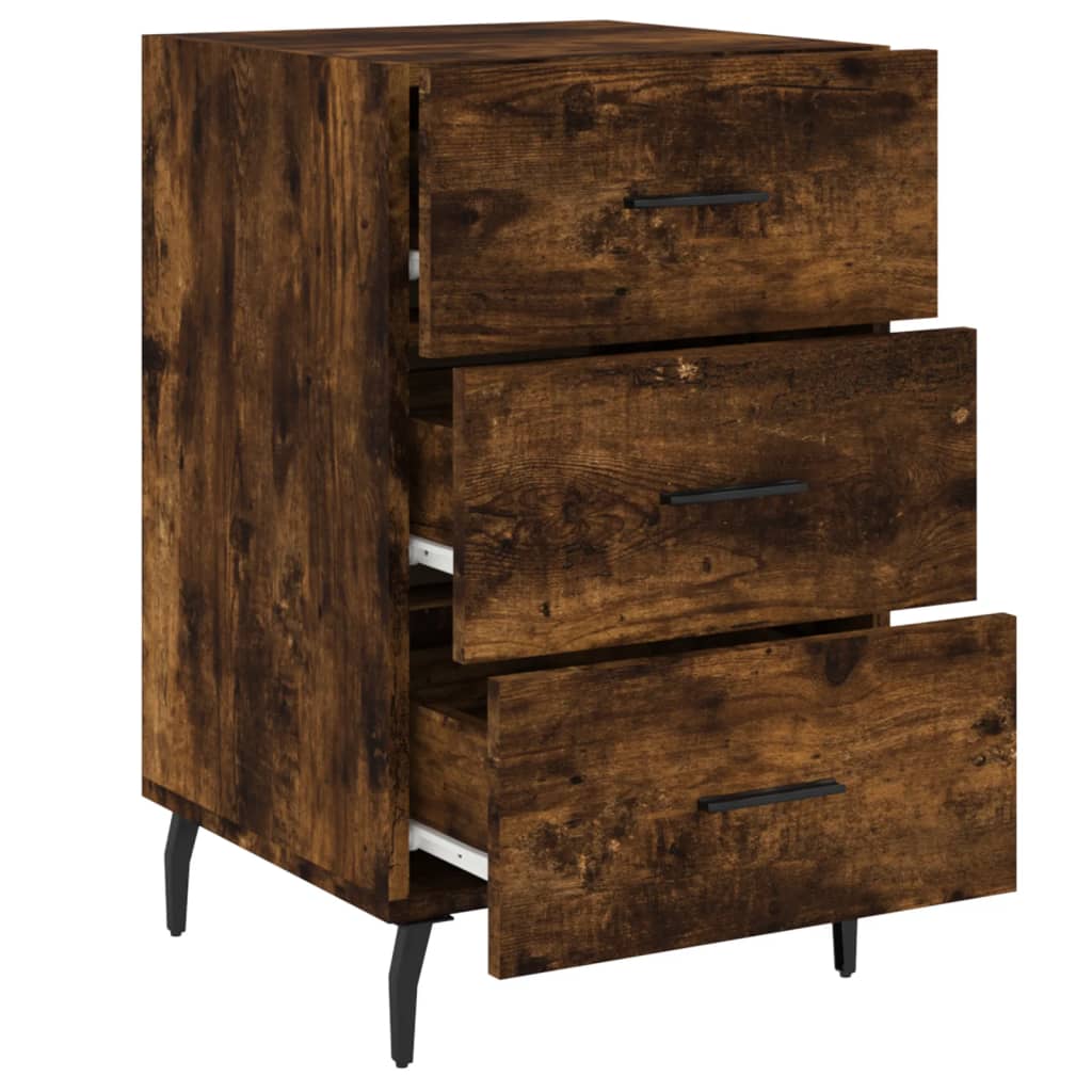 Mesa cabeceira 40x40x66 cm derivados de madeira carvalho fumado