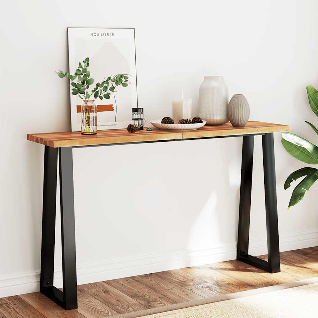 Mesa de jantar c/ bordas vivas 140x40x80 cm acácia maciça