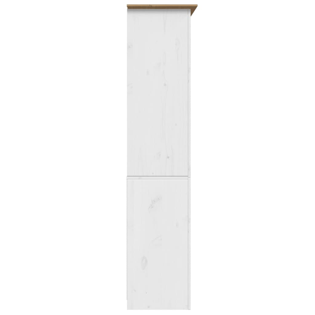 Estante BODO 82x40x173 cm madeira pinho maciça branco/castanho