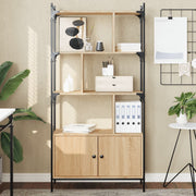 Estante com portas em carvalho Sonoma 76,5x30x154,5 cm, madeira engenheirada