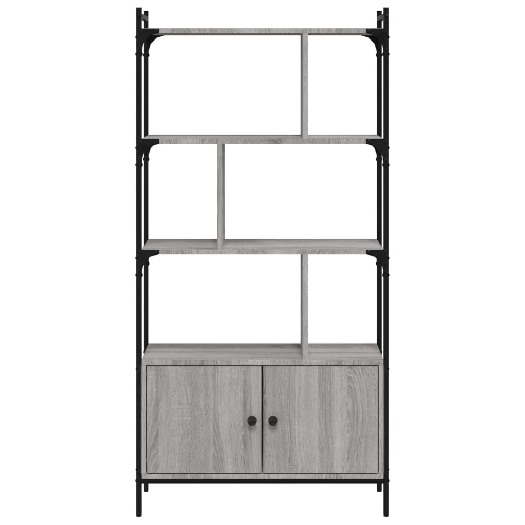Estante c/ portas 76,5x30x154,5 cm deriv. madeira cinza sonoma