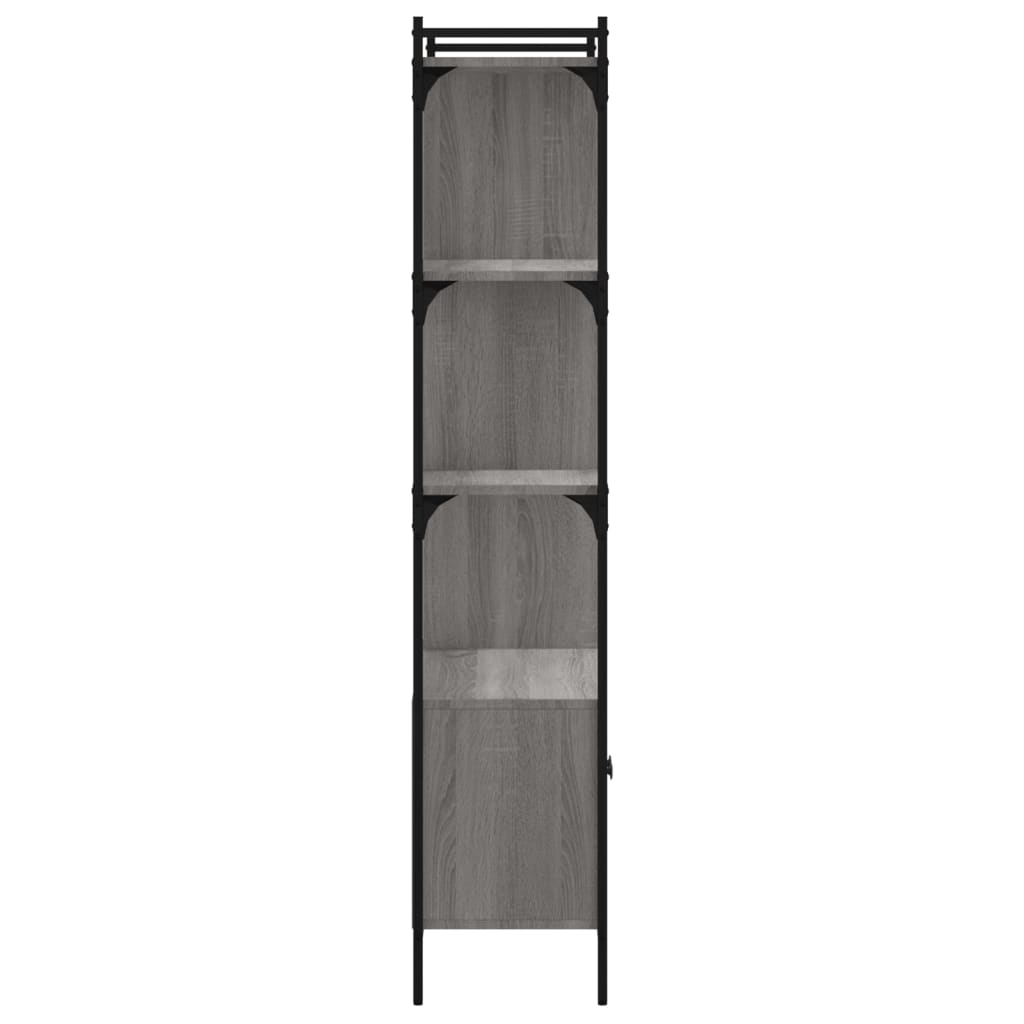 Estante c/ portas 76,5x30x154,5 cm deriv. madeira cinza sonoma