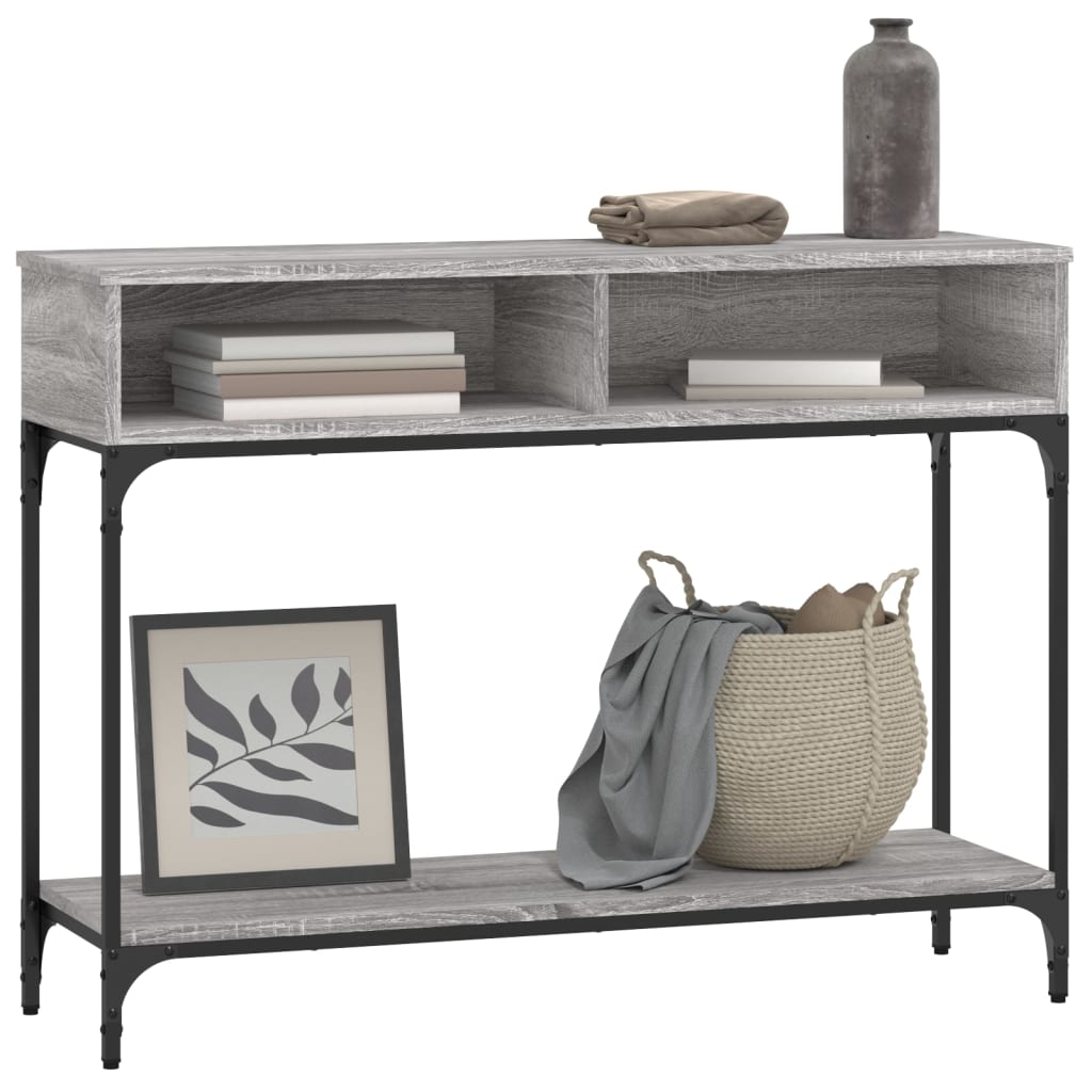 Mesa consola 100x30,5x75cm derivados de madeira cinzento sonoma