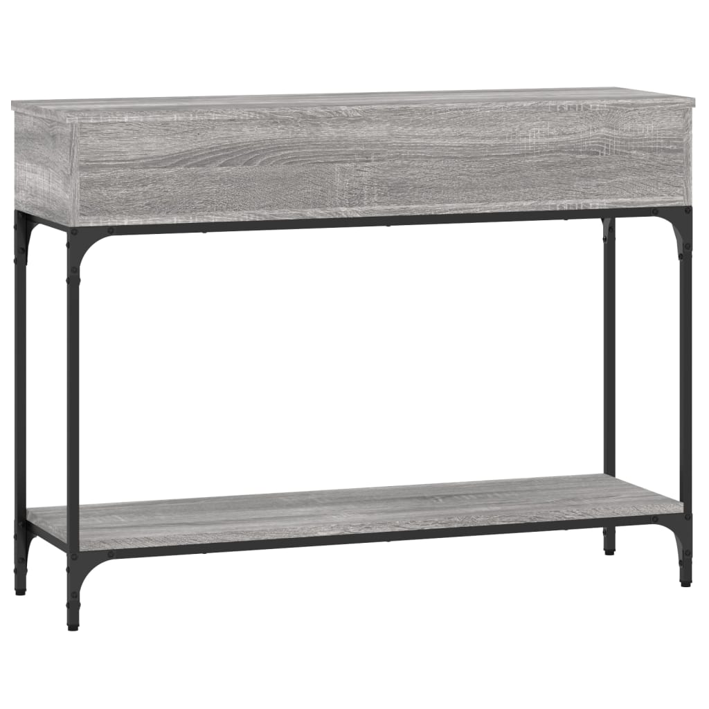 Mesa consola 100x30,5x75cm derivados de madeira cinzento sonoma