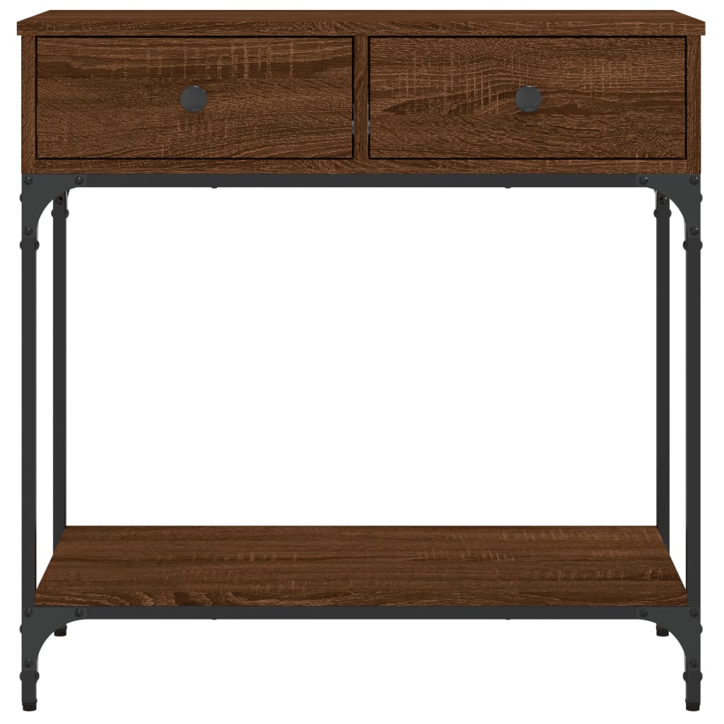 Mesa consola 75x34,5x75 cm derivados madeira carvalho castanho