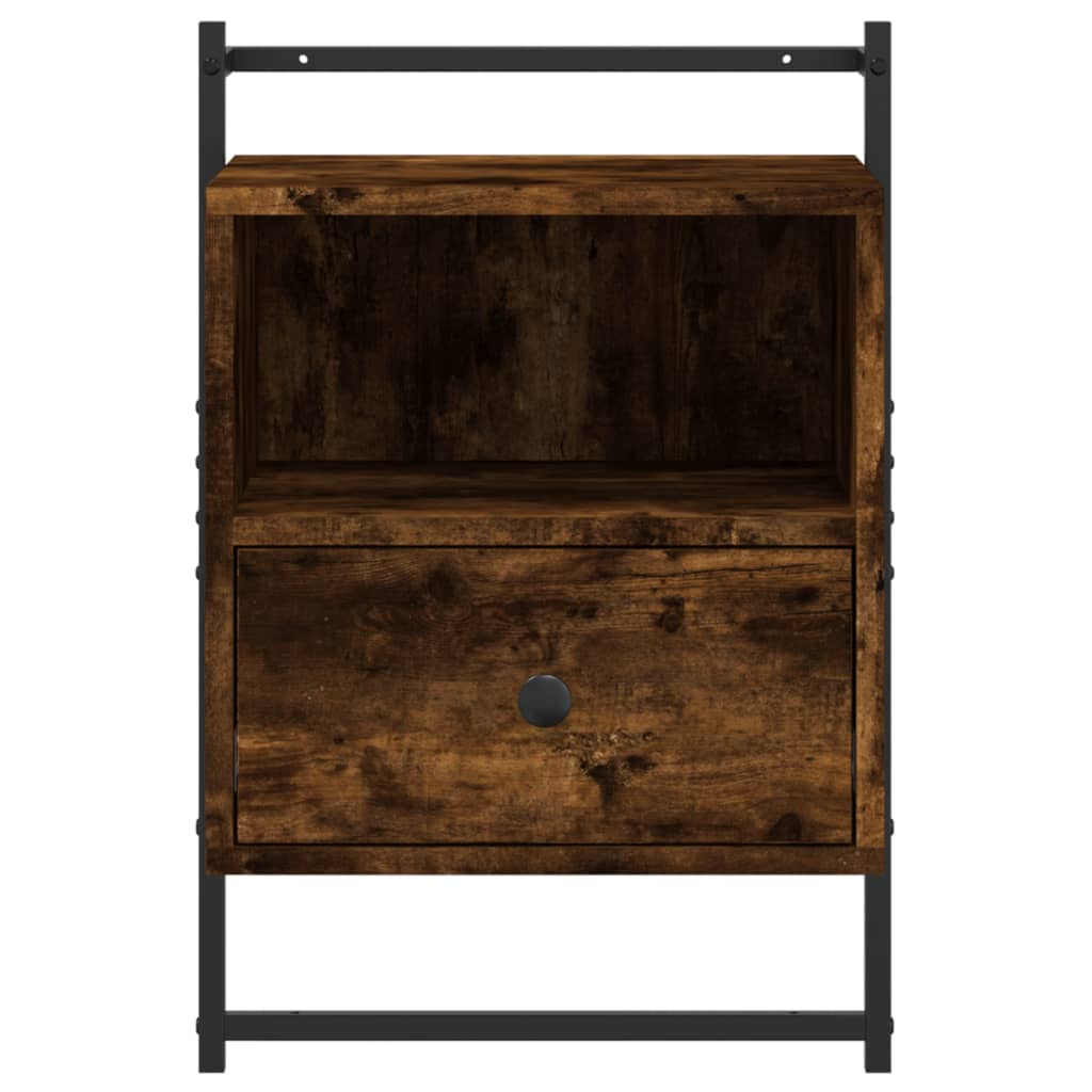 Mesa cabeceira parede 40x30x61cm deriv. madeira carvalho fumado