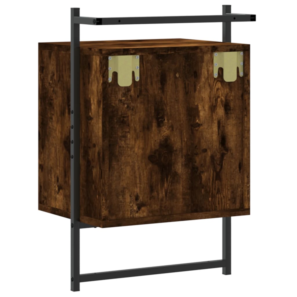 Mesa cabeceira parede 40x30x61cm deriv. madeira carvalho fumado