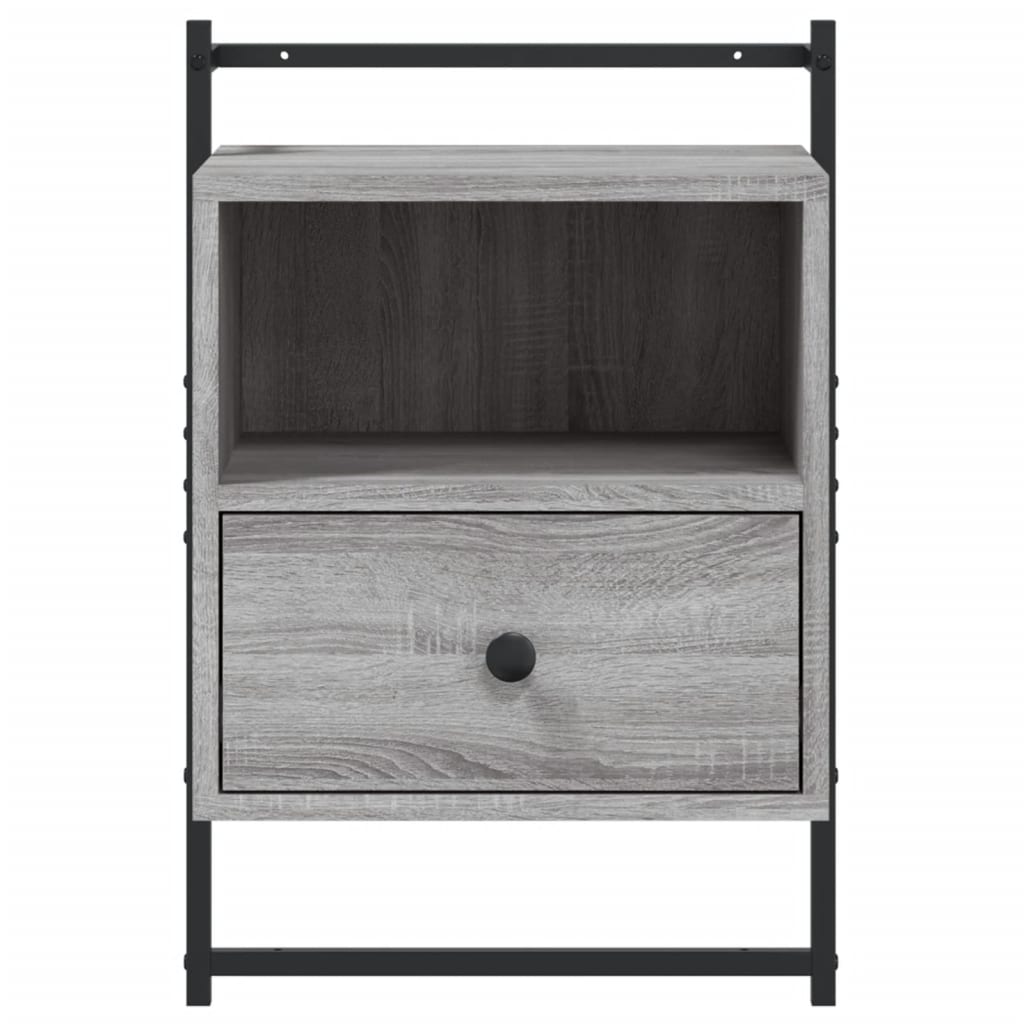 Mesa cabeceira parede 40x30x61cm deriv. madeira cinzento sonoma