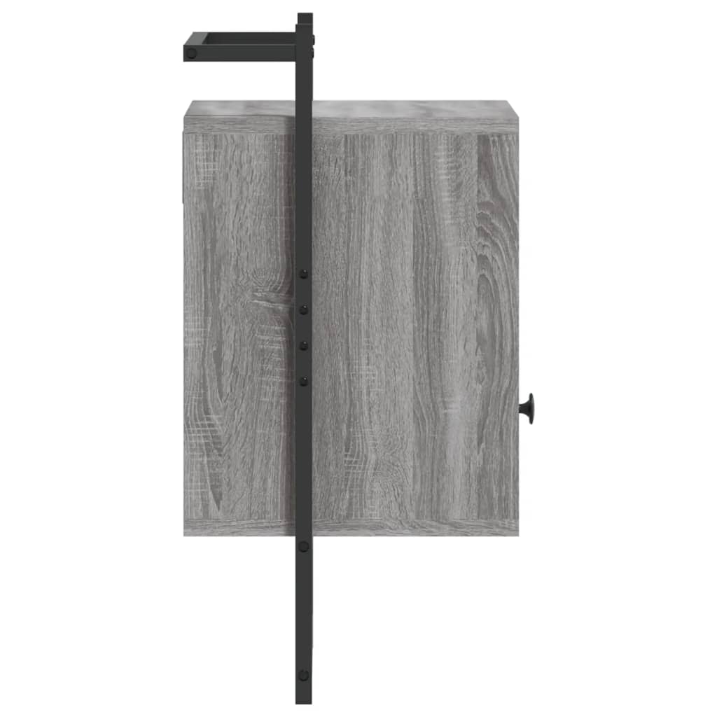 Mesa cabeceira parede 40x30x61cm deriv. madeira cinzento sonoma