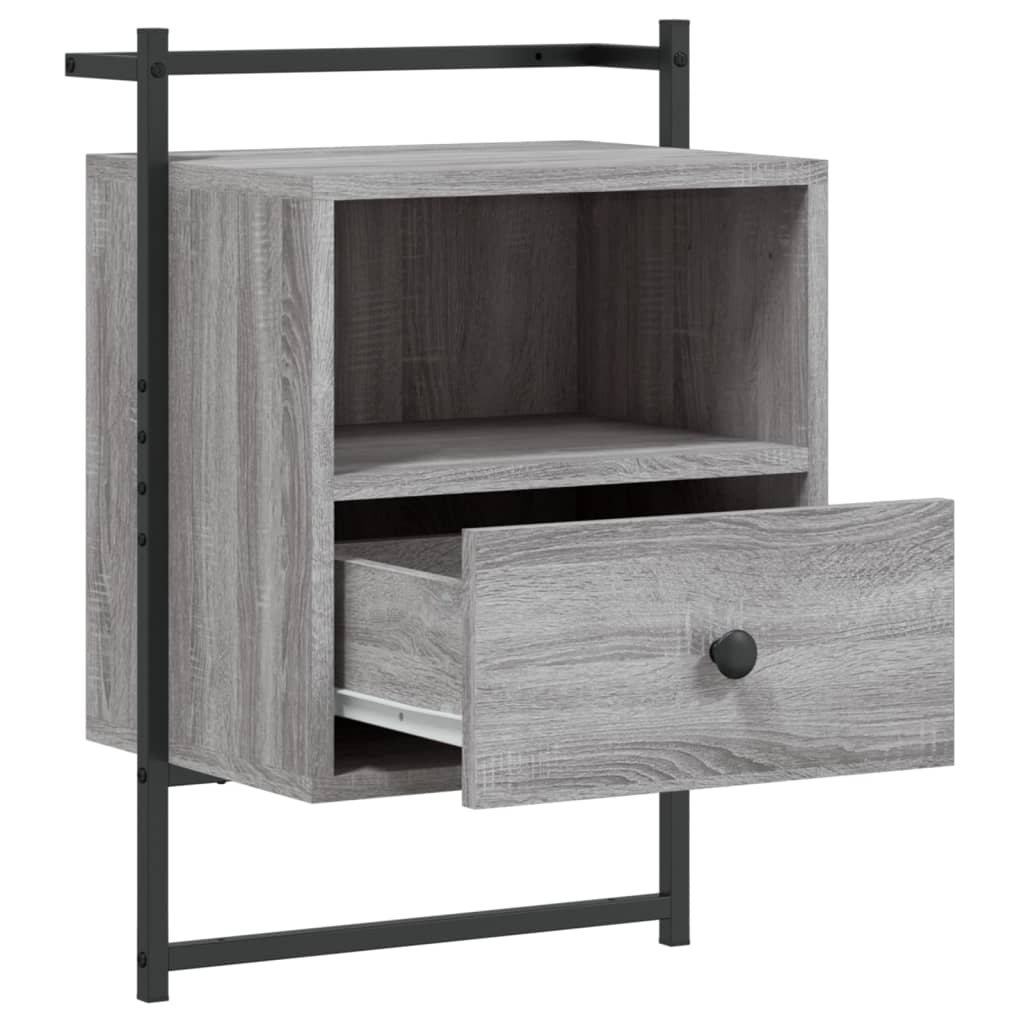 Mesas cabeceira 2 pcs 40x30x61cm deriv. madeira cinzento sonoma