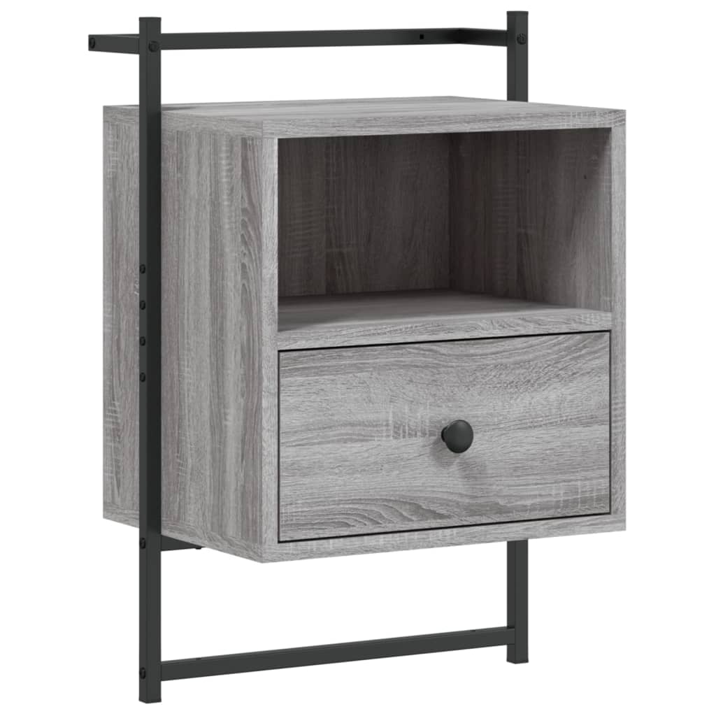 Mesas cabeceira 2 pcs 40x30x61cm deriv. madeira cinzento sonoma