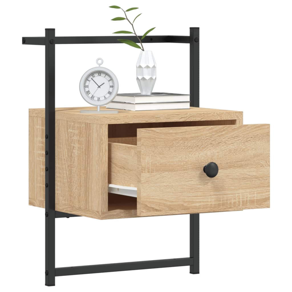 Mesa cabeceira parede 35x30x51cm deriv. madeira carvalho sonoma