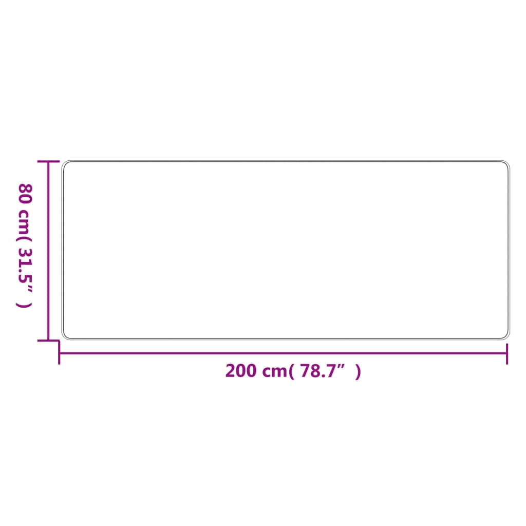 Tapete/passadeira 80x200 cm aspeto sisal antracite